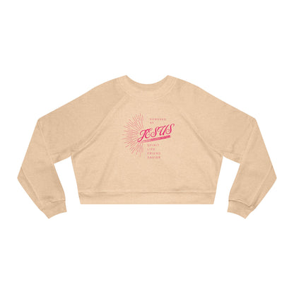 Powered By Jesus- Cropped Fleece Pullover ( Women)